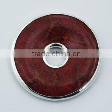 Red Sponge Coral Slide On Pendant Sterling Silver Frame