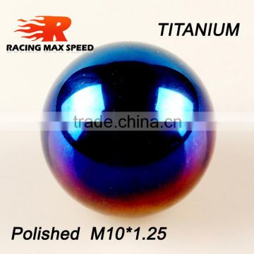 2015 new products auto parts m10*1.25 polished full titinaium ball shape gear shift knob