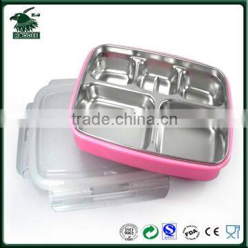 2016 Hot Selling Customed Color Stainless Steel Lunch Box with Leak-proof Sealing Lid