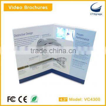 4.3 inch lcd video brochure with customized design for promotion/advertiisng/gift/education