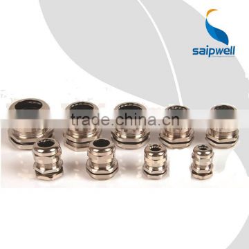 SAIPWELL ML40*1.5 New Long Type Waterproof Brass Plating Nickel cable gland