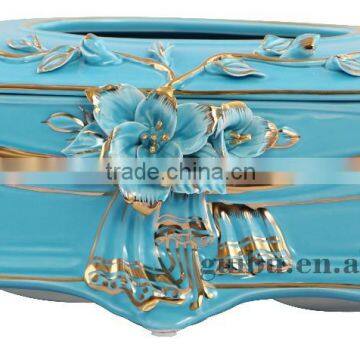 2015 Hot Sale Home Decoration Chinese Ceramics Blue and White Tissue Box JHF14-2300A photo-2