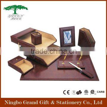 Top Quality Modern Desktop PU Leather Office Desk Organizer photo-6