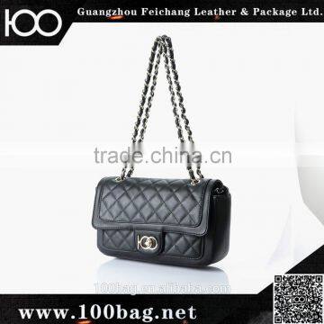 Ladies fashion tote bag custom metal logo for handbags