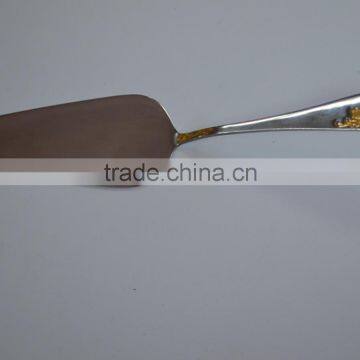 High-end grade stainless steel cake server with 24K golden plating