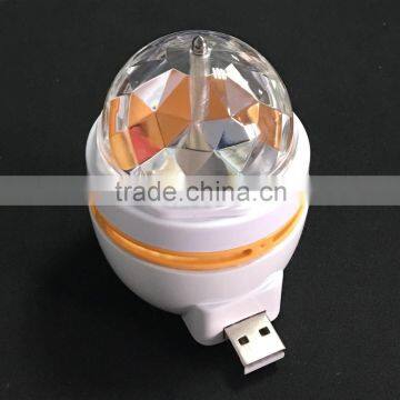 Colorful Rotating Head Disco Holiday Bulb Lamp USB Night Light