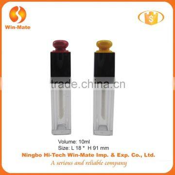 Attention! 2015 new design square clear & black high quality Plastic Lip Gloss Packaging