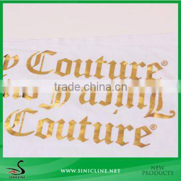 Sinicline Golden Color Heat Transfer Label for Women Fashion Clothing