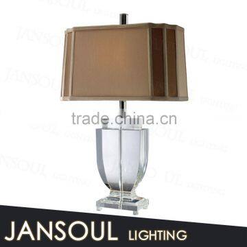 magnifying european antique clear glass cylinder table lamps with fabric lampshape made in china