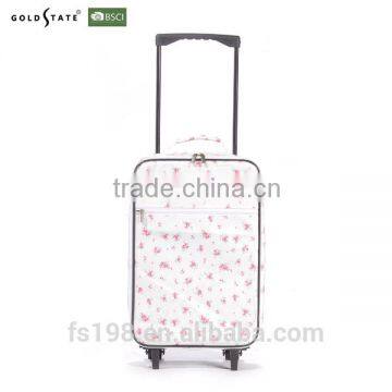 Fresh flower printed fabric luggage