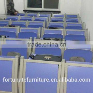 Blue Bent Plywood Seat and Back Lecture Hall Folding Chair photo-3
