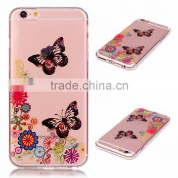 Transparent TPU phone case in pattern , sample free mobile phone fashion designed case for iphone 6/6S PLUS