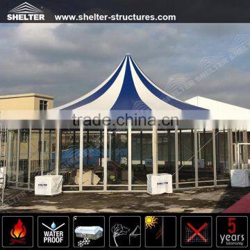 Blue and White PVC fabric Polygonal Style Multi-sides Event Dome Tent with Glass wall