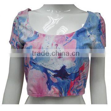 2015 custom sublimation Crop Top for women