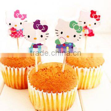 Cute cartoon cake inserted card decoration cupcake card glass decoration