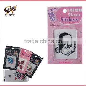 glitter butterfly 3d stickers/birthday glitter sticker/glitter laser stickers