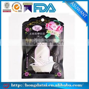 Plastic cosmetic bag for sea seed bath salt packaging