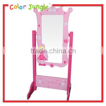 Floor stand dressing mirror for kids, pink dressing mirror design