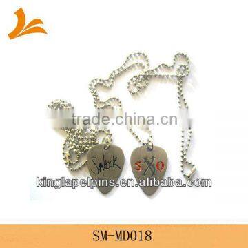 SM-MD018 heart shape costum dog tag with ball chain