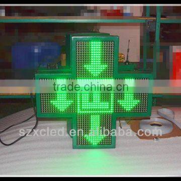 Single side full color RF wireless communication P10 LED pharmacy cross sign