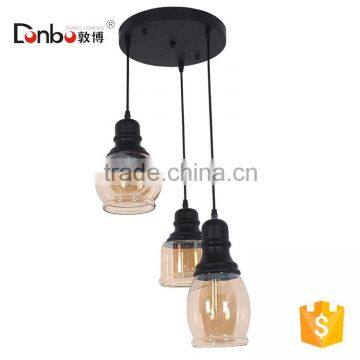 Antique Copper & Glass Coffee Industrial Pendant Light With CE,ROHS,UL Certificate for Reasturant
