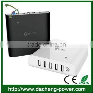 QC2.0 quick charger portable usb charger output 5v/9v/12v with Five-Ports 40W