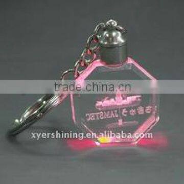 3d laser crystal keychain with light