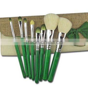 professional makeup brush sets 8 pieces with PU bag , goat hair , pony hair .