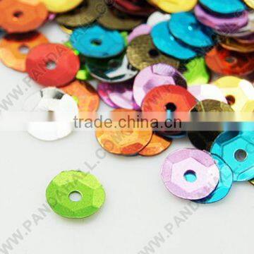 Plastic Loose Sequins, Color Paillettes, Center Hole, Mixed Color, 6~7mm, Hole: 1mm (PVC-PVC002-M2)