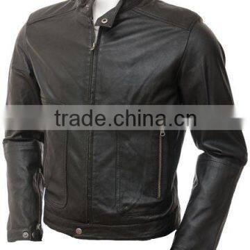 Men's Biker Leather Jacket in Black