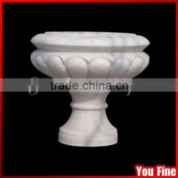 Hand Carved Outdoor Garden Natural Stone Pot For Sale