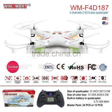 Winmart toys 2.4ghz 4ch 6Axis plastic rc drone with lights