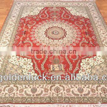 8x10ft persian wool silk carpet on sale for pray