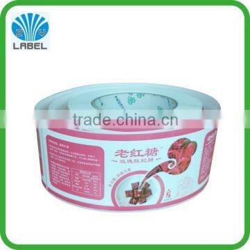 Customized roll food logo label with coloful printing for sugar