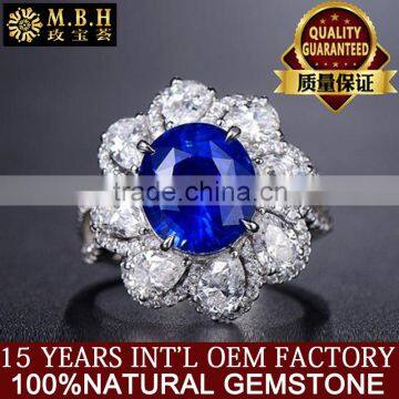 Factory wholesale natural sapphire ring collection of money quality goods color treasure ring precious stones