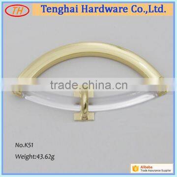 New style plastic light gold metal handle for lady's handbag