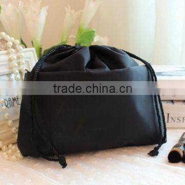 Hot sale black drawstring bag,new cosmetic bag