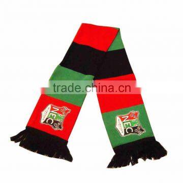 bob trading hot sales football fans Knitting scarf christmas jacquard knitting scarf