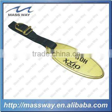 customized bulk oval shape custom gold luggage tag