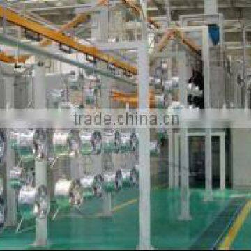 Motor wheel powder coating line