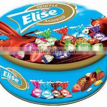 Elise Chocolate Tin Box Circle
