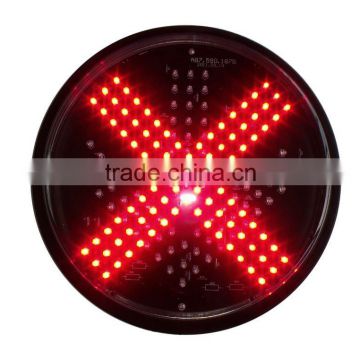 LED traffic red cross and green arrow light.