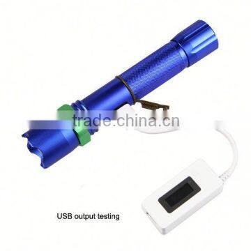 POPPAS 809B 3W Brightest XPE R2 Zoomable USB Power Bank Waterproof Rechargeable Bright Police Flashlight photo-4