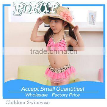 2015 Leopard Lace kids girls swimwear