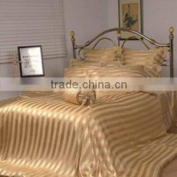 4pcs 100% Luxurious Silk Stripe Duvet Set