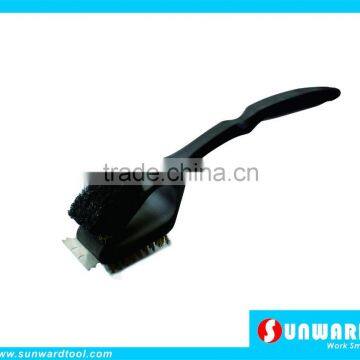 Plastic handle cleaning brush,3IN1BBQ brush,15''