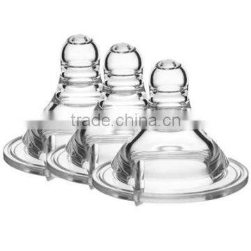 Non-toxic high transparency silicone nipple baby bottle silicon nipple/silicon feeding nipple natural fast flow