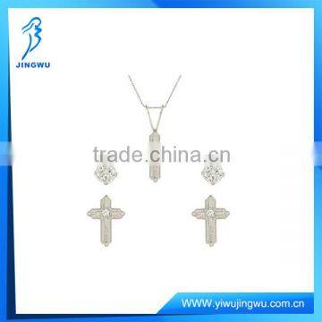 New Design 925 Silver Jewelry Set Cross Pendant And Earrings