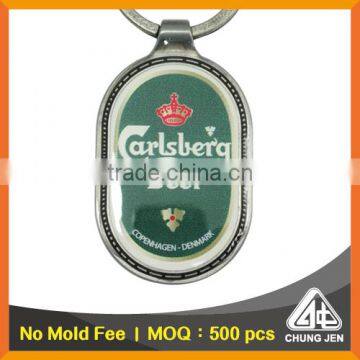 Free mould fee fancy client's photo brand logo printed gift keychain ring