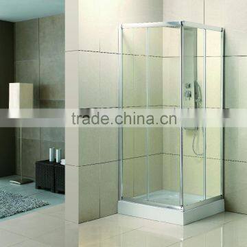 aluminum frame square sliding door shower enclosure